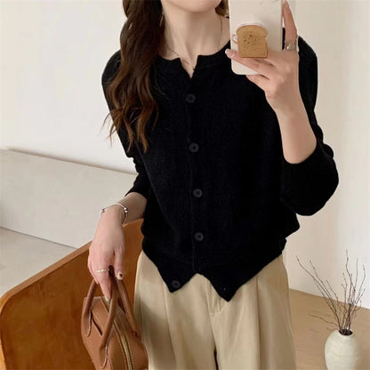 Knitted Cardigan Jacket Temperament Youthful-looking Sweater Outerwear Slimming Short Top