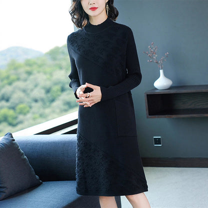 Knitted Dress Women's Bottoming Shirt Inner Wear Woolen Skirt