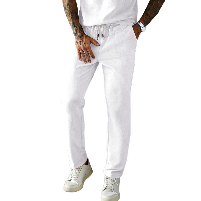 Mens Corduroy Slim Straight-fit Loose-fitting Trousers