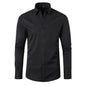 Full Elastic Force Shirt Men's Non-ironing Anti-wrinkle Solid Color