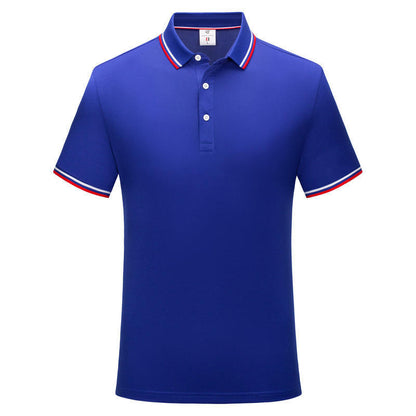 Simple Polo Shirt Short Sleeve Striped Lapel