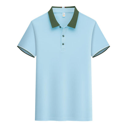 Contrast Color Lapels Polo Shirt