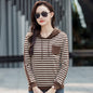 Loose Fashionable Stylish Korean Style Plus Size All-matching Long-sleeve T-shirt