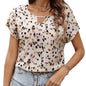 Printed V-neck Short Sleeve Women's Clothing