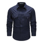 Retro Workwear Shirt Men's Long-sleeved Spring Fashion Brand Casual Overshirt