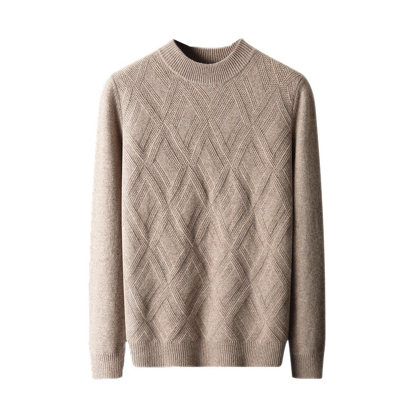 Woolen Sweater Men's Half Turtleneck Thickened Sweater Casual