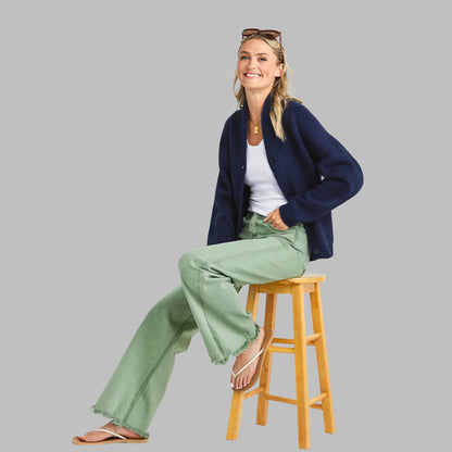 Knitted Long Sleeve Button Cardigan Fashionable Jacket