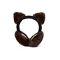 Women's Foldable Leopard Print Cat Ear Plush Ear Muffs