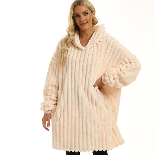 Women's Fashion Double Pocket Casual Hooded Sweater