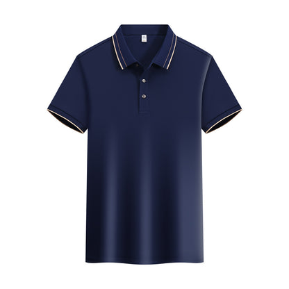 Ice Ion Mercerized Pearl Cotton Color Matching Collar Polo Shirt For Men And Women