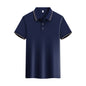 Ice Ion Mercerized Pearl Cotton Color Matching Collar Polo Shirt For Men And Women