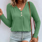 Women's Fashion Long Sleeve Button Top