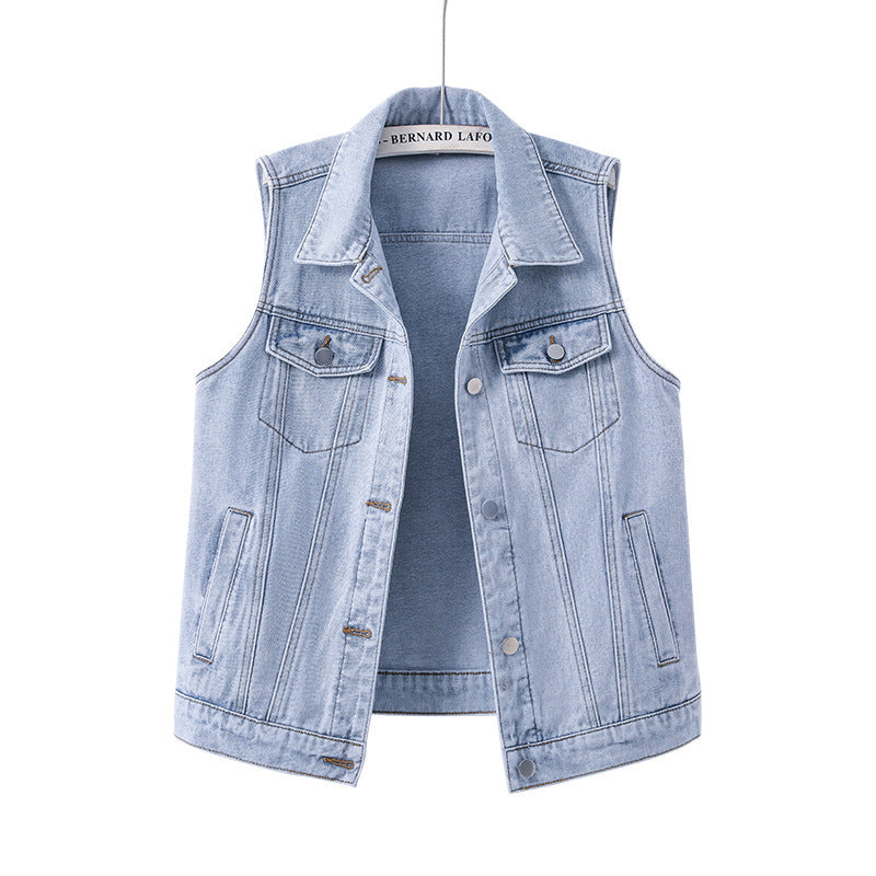 New Loose-fitting Waistcoat Denim Coat Women's Sleeveless Waistcoat Top