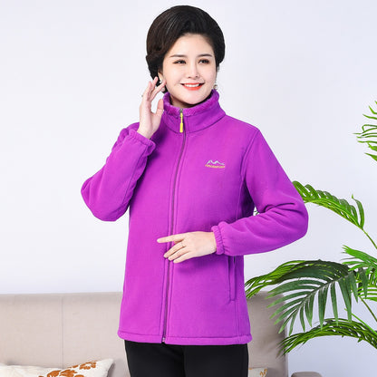 Middle-aged And Elderly Thickened Fleece Hooded Sweatshirt