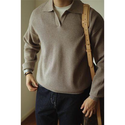 Lapel Warm Men's Long Sleeve Base