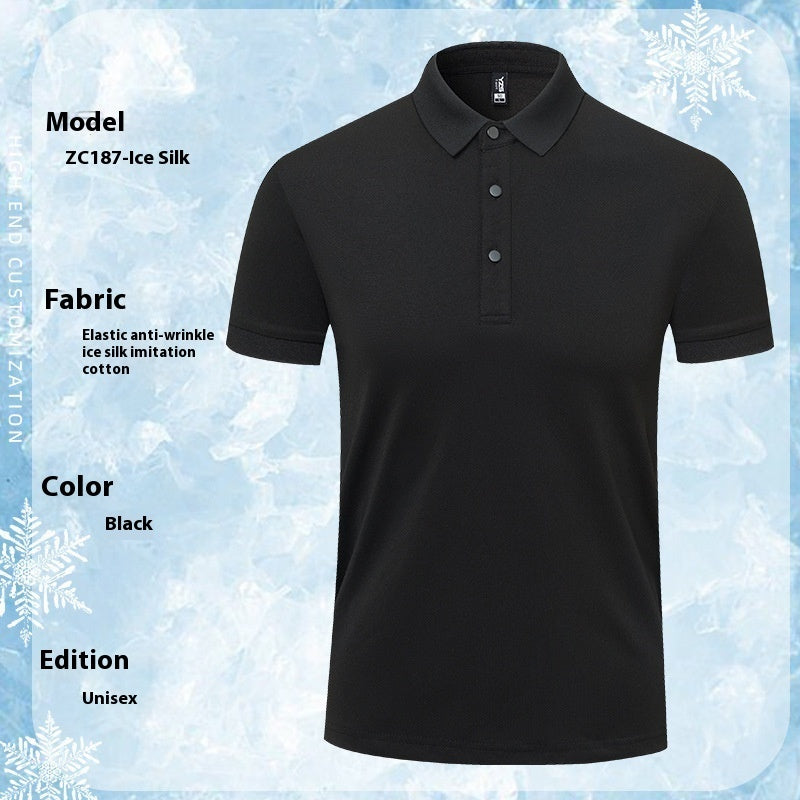 Summer Ice Silk Polo Shirt Overalls