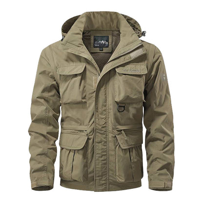 Outdoor Windproof Shell Jacket Loose Plus Size Casual Multi-pocket Workwear Jacket