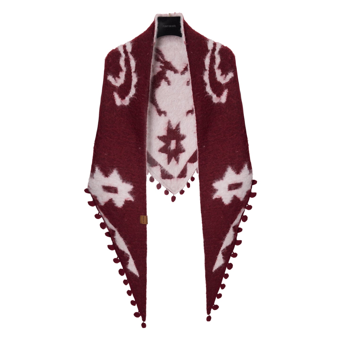 Double-sided Wool Shawl Reversible Warm Cloak