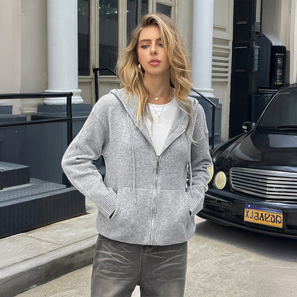 Long Sleeve Zipper Sweater Coat Women's Clothing