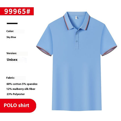 Embroidered Short Sleeved Polo Shirt With Collar For Workwear