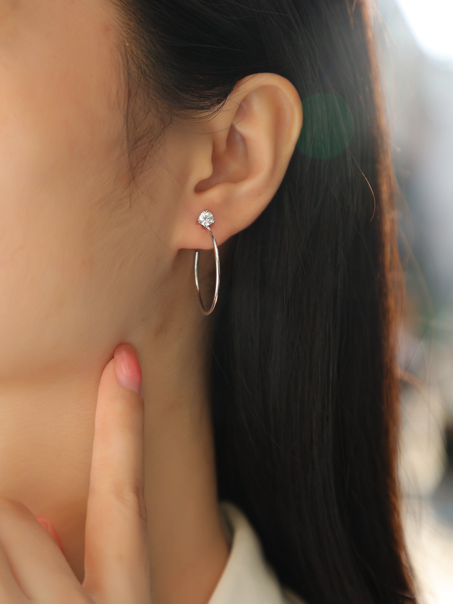 A Charming Afternoon - Earrings Set With Top-quality Moissanite S925 Silver And Platinum-plated Stud Earrings, A Fashionable And Trendy Accessory, Can Be Tested With A Diamond Pen