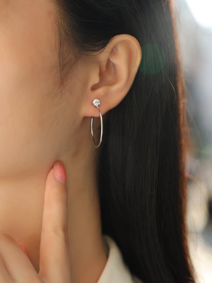 A Charming Afternoon - Earrings Set With Top-quality Moissanite S925 Silver And Platinum-plated Stud Earrings, A Fashionable And Trendy Accessory, Can Be Tested With A Diamond Pen