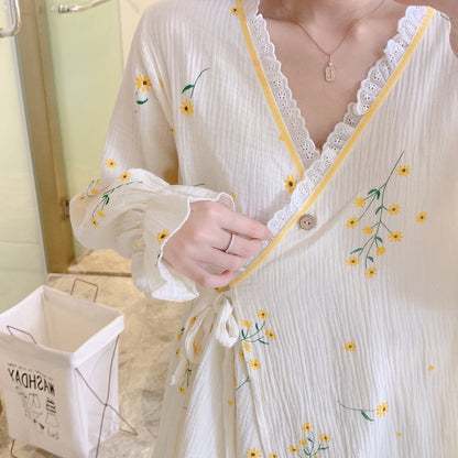 Thin Kimono Nursing Pajamas Maternity Postpartum Feeding Maternity Home Wear