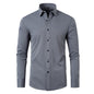 Full Elastic Force Shirt Men's Non-ironing Anti-wrinkle Solid Color
