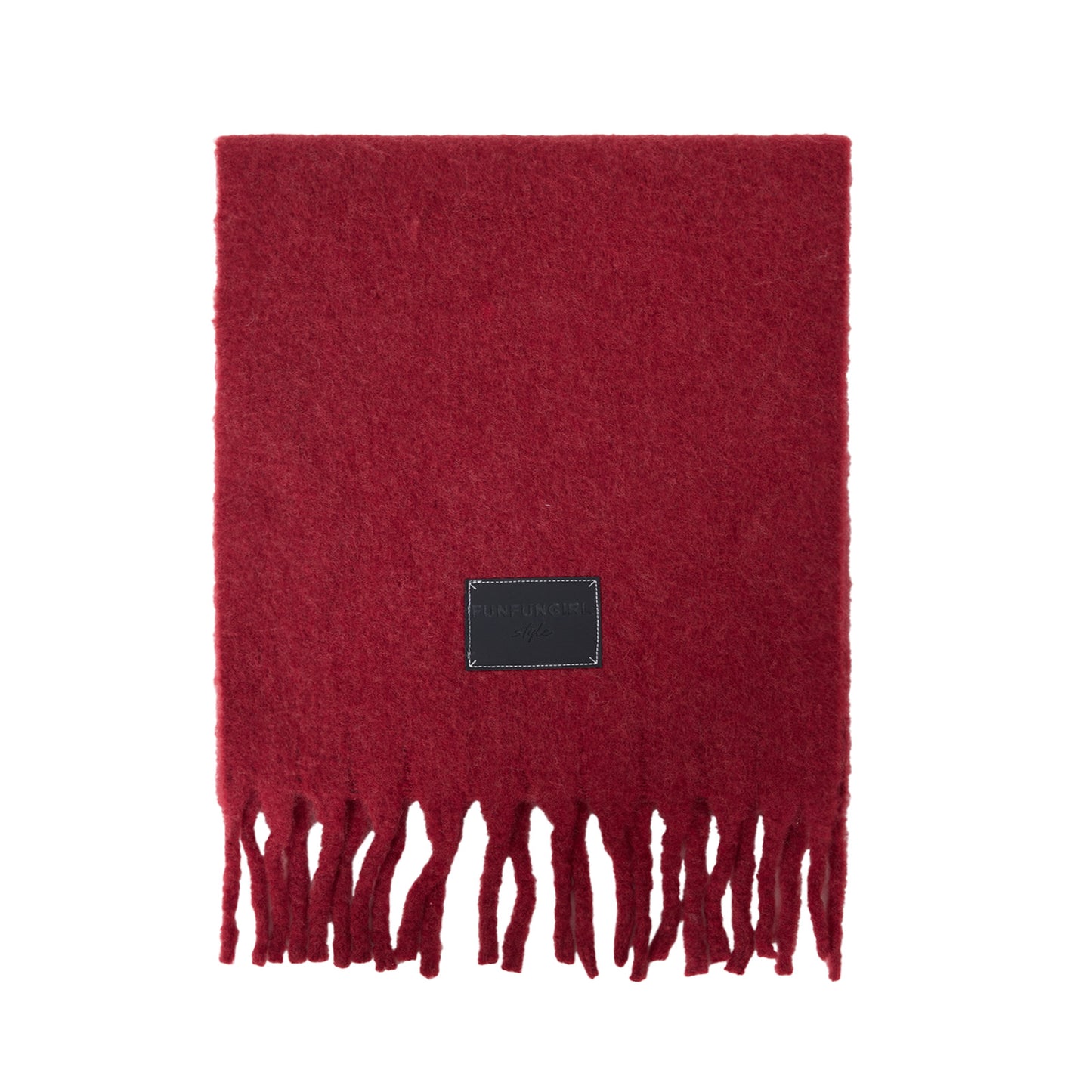 Solid Color Fringe Wool Scarf Women's Thickened Warm Neck Wrap