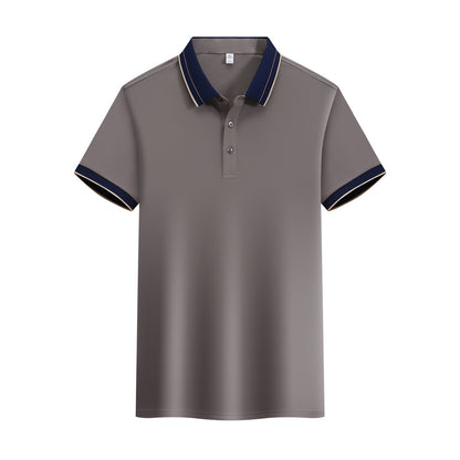 Ice Ion Mercerized Pearl Cotton Color Matching Collar Polo Shirt For Men And Women