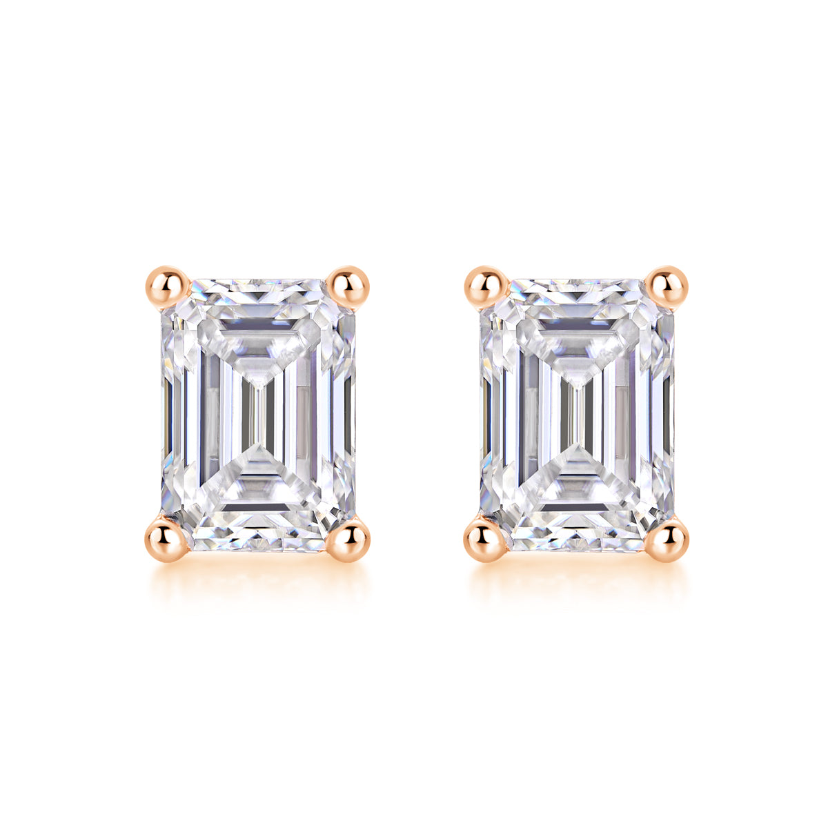 Sinking - A Fashionable And Trendy Accessory Set With Top-quality Moissanite S925 Silver And Platinum-plated Stud Earrings. The Gold Rose Gold Color Can Be Detected By A Diamond Pen