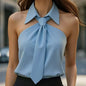 Polo Collar Tie Shirt Women's Design Vest