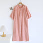 Japanese Crepe Pure Cotton Nightdress Women's Loose Homewear