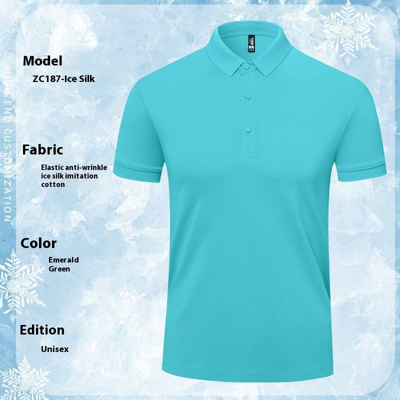Summer Ice Silk Polo Shirt Overalls