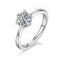 Snowflake Blooming - A Wedding Ring Set With 1-carat Top-quality Moissanite S925 Silver And Platinum-plated Diamond. The Ring Can Be Inspected With A Diamond Pen