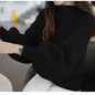 Half-high Collar Short Lantern Sleeve Pullover Sweater Women