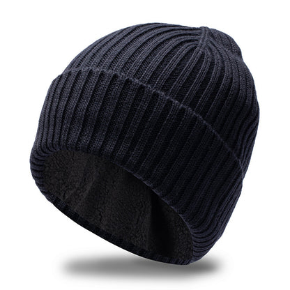 Fleece-lined Thickened Warm Winter Men's Knitted Hat