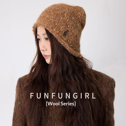 Letter Wool Yarn Warm Ear Protection Knitted Hat