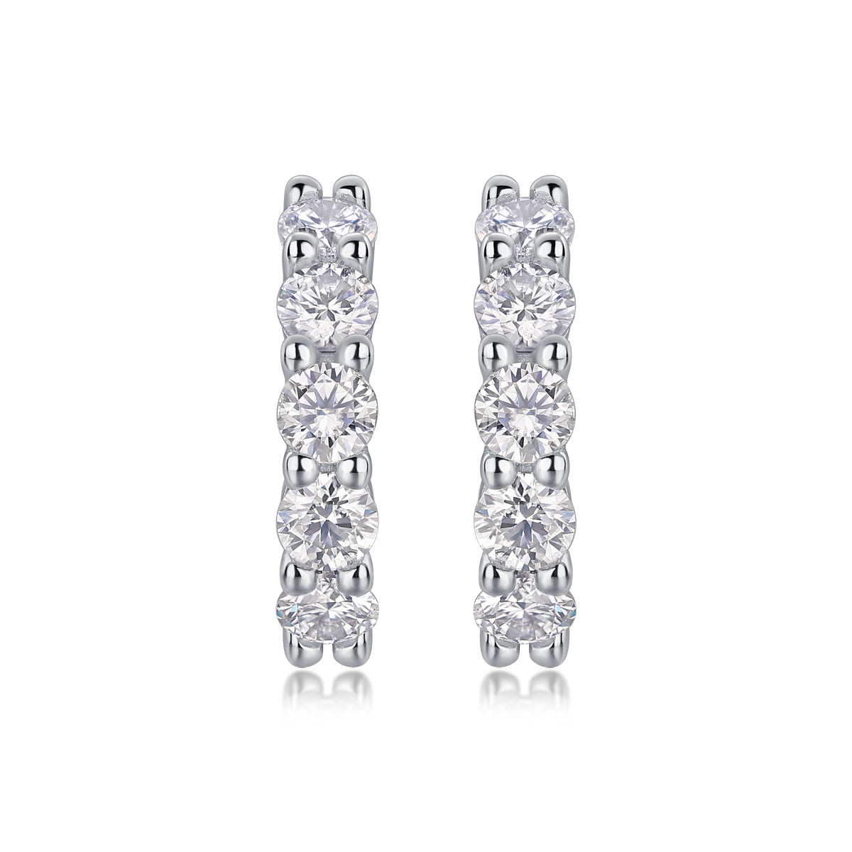 Dawn - Earrings Set With 0.1-carat Top-quality Moissanite S925 Silver And Platinum-plated Stud Earrings, A Fashionable And Trendy Accessory, Can Be Tested With A Diamond Pen