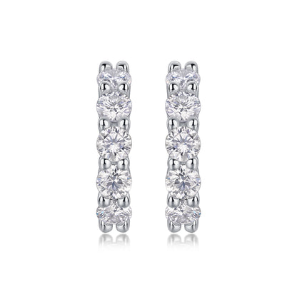 Dawn - Earrings Set With 0.1-carat Top-quality Moissanite S925 Silver And Platinum-plated Stud Earrings, A Fashionable And Trendy Accessory, Can Be Tested With A Diamond Pen