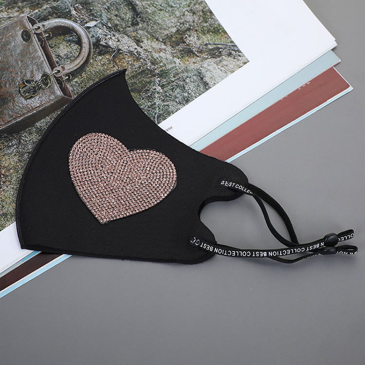 Rhinestone Smiley Butterfly Pattern Sun Block And Dustproof Mask