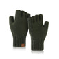 Men's Outdoor Knitted Thermal Fleece-Lined Half-Finger Gloves