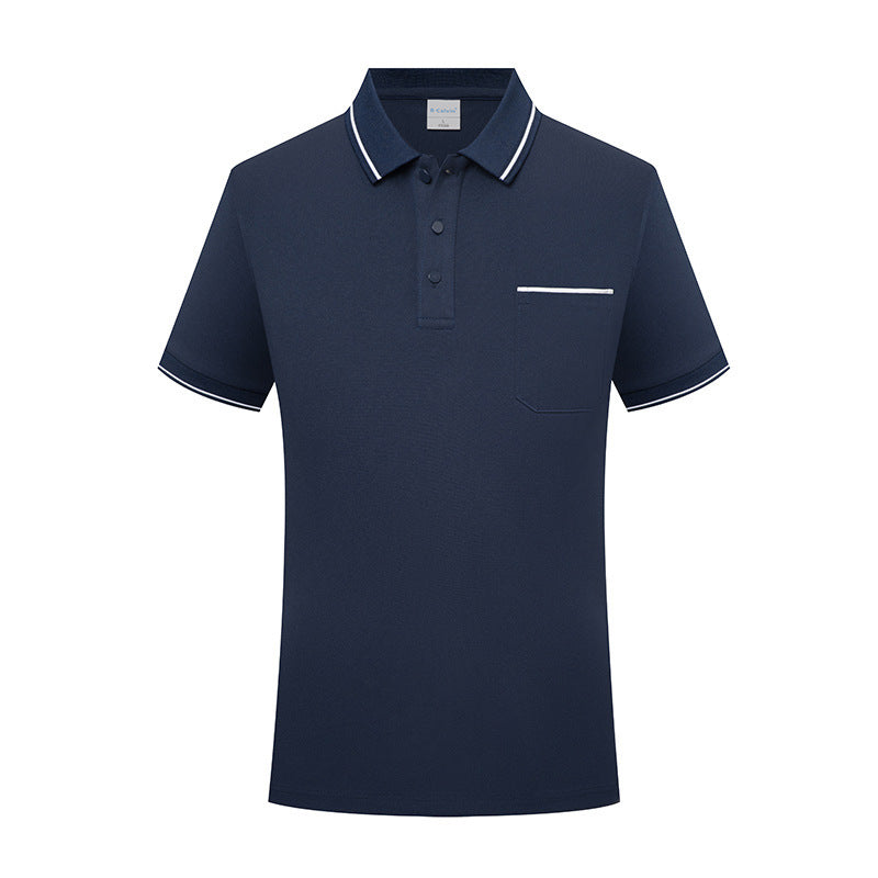 Lapel Short Sleeve Polo Shirt Fashion Workwear With Pocket