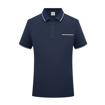 Lapel Short Sleeve Polo Shirt Fashion Workwear With Pocket