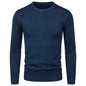 Men's Round Neck Sweater Solid Color Simple Free Size Long Sleeve Sweater