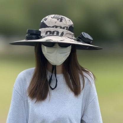 Solar-powered Dual-fan Hat With Dual Power Supply