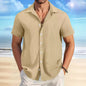 Plaid Colorblock Business Slim Fit Casual Shirt Short Sleeve Shirt