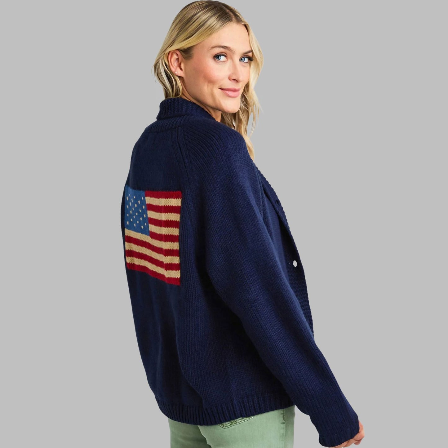 Knitted Long Sleeve Button Cardigan Fashionable Jacket