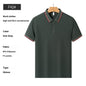 Summer Ice Silk Beaded Polo Shirt Men's Business
