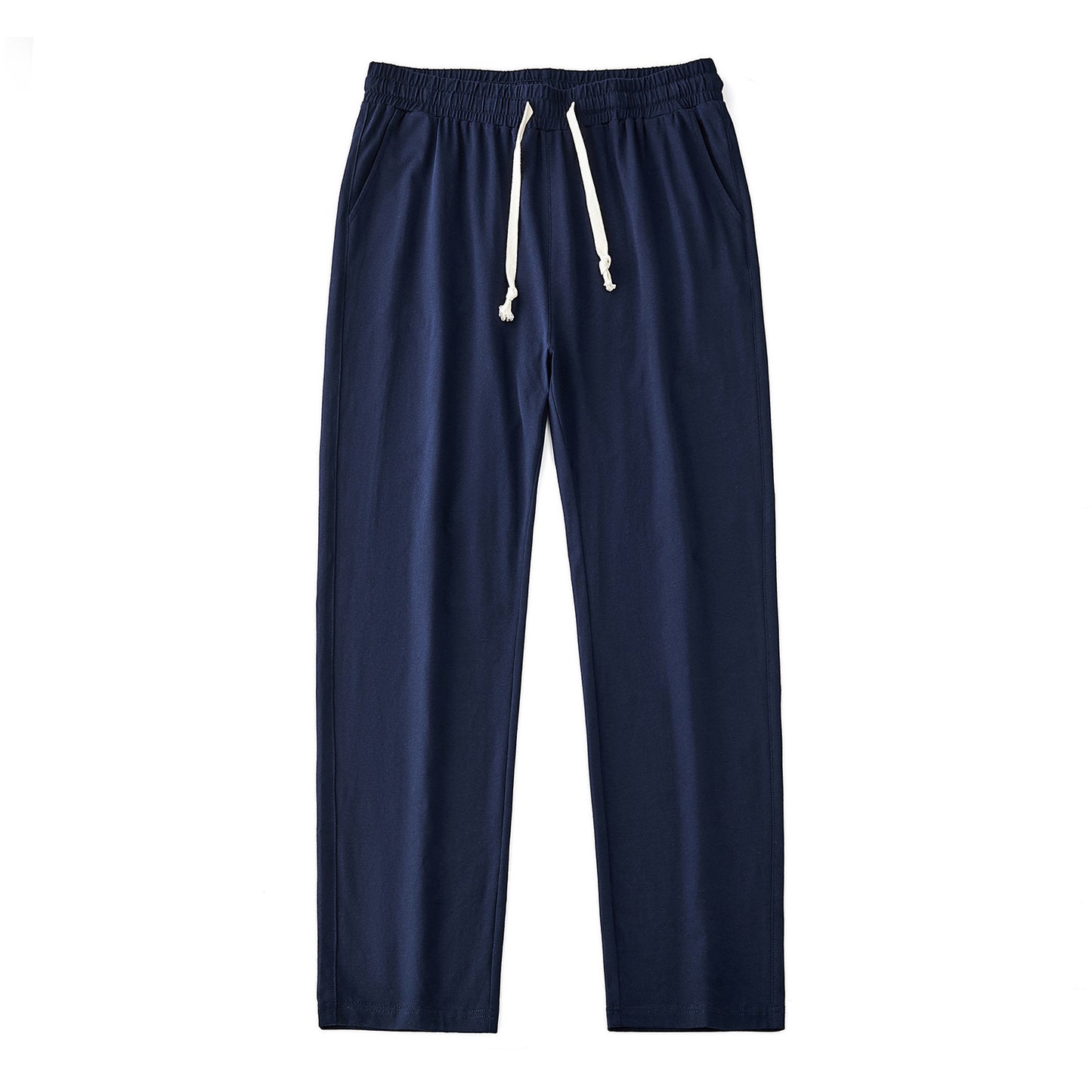 Mens Solid-Color Straight-Leg Lace-Up All-Match Sports Pants For Men